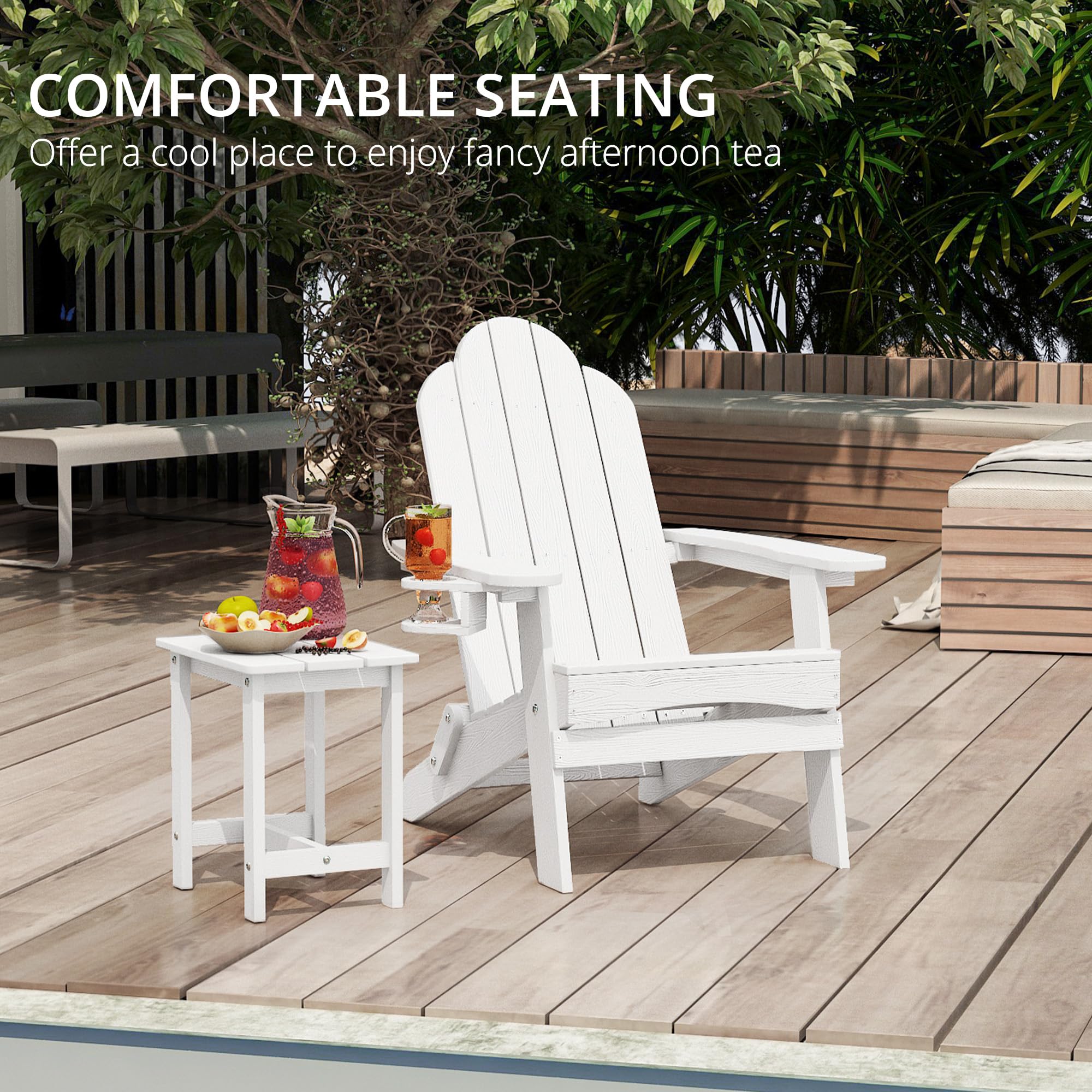 Amazon.com : LUE BONA Folding Adirondack Chairs Set of 4, HDPS